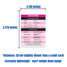 Load image into Gallery viewer, APGAR Score Reference and Newborn Assessment Vertical Badge Card
