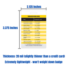 Load image into Gallery viewer, Normal Adult Vital Signs and Common Therapeutic Drug Levels Vertical Badge Card