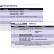 Load image into Gallery viewer, Drug Schedule Chart Reference and Pregnancy Category Chart Reference Horizontal Badge Card
