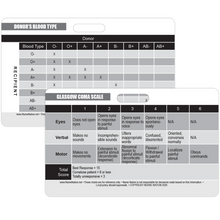 Load image into Gallery viewer, Glasgow Scale and Blood Donor Compatibility Reference Horizontal Badge Card