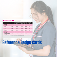 Load image into Gallery viewer, Nurse Nation 30 Horizontal Badge Reference Cards Set - Nursing, Lab Values, EKG, Vitals, and More! (Bonus Cheat Sheets)