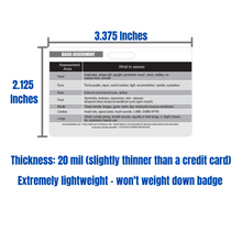 Load image into Gallery viewer, Basic Patient Assessment Reference Horizontal Badge Card