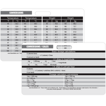Load image into Gallery viewer, Healthcare Conversions, Weight Conversions, Temperature Conversions, and Common IV Drug calculations Horizontal Badge Card