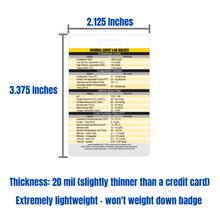 Load image into Gallery viewer, Lab Values Vertical Plastic Badge Cards - Set of 2 Cards
