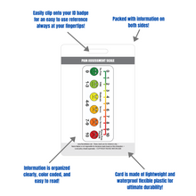 Load image into Gallery viewer, Pain Assessment Tool Reference and Common Hospital Code Meanings Vertical Badge Card