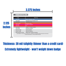 Load image into Gallery viewer, Pain Assessment Tool Reference and Common Hospital Code Meanings Horizontal Badge Card - Excellent Resource for Nurses, Nursing Clinicals, and RN Students - Great Nursing School Supplies