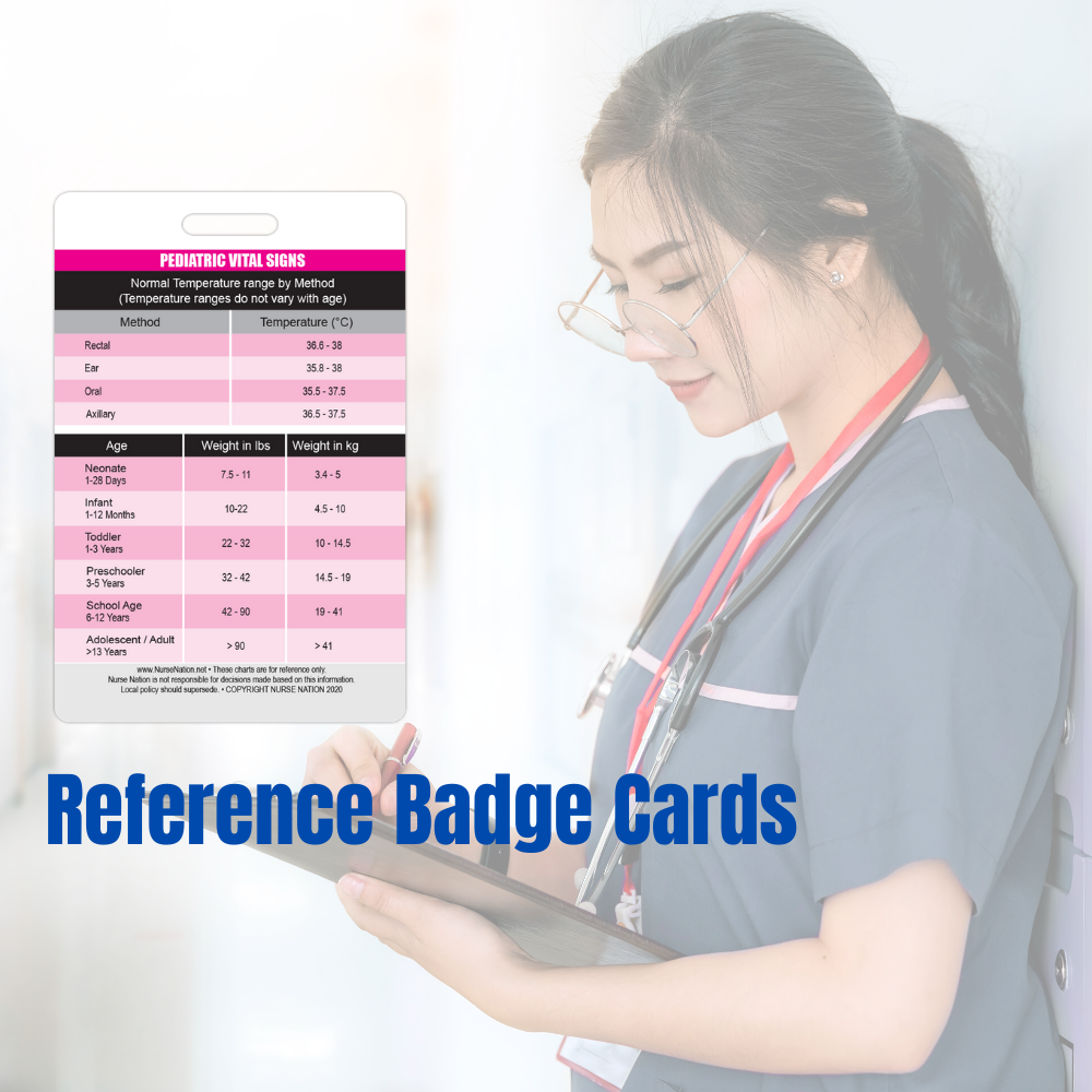 Pediatric Vital Signs Vertical Badge Card