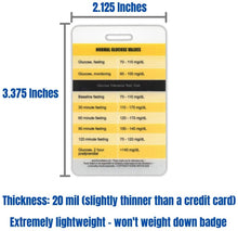 Load image into Gallery viewer, Urine Lab Values and Glucose Lab Values Reference Vertical Badge Card
