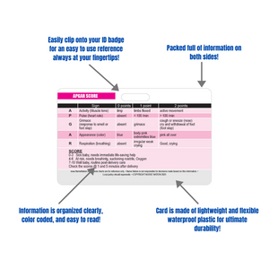 APGAR Score Reference and Newborn Assessment Horizontal Badge Card
