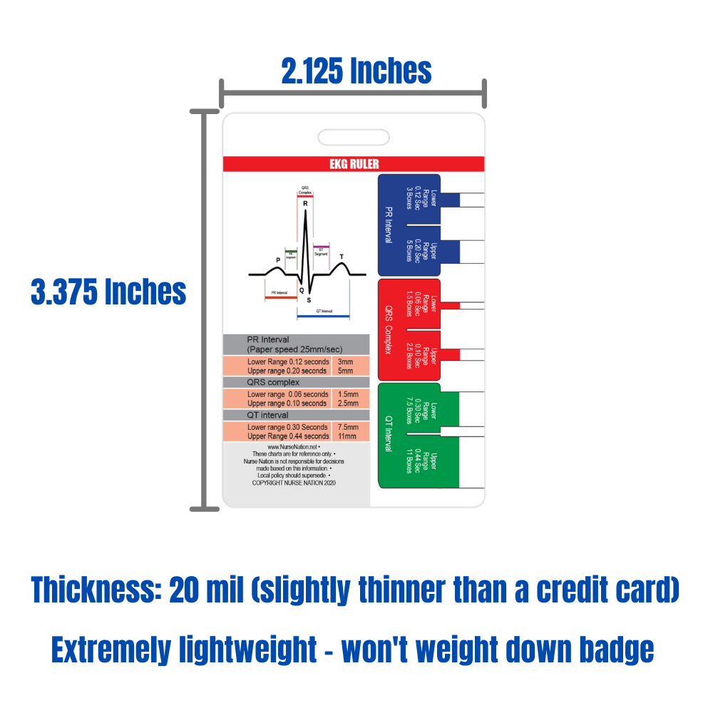 7-Step ECG Ruler – Plastic Measuring Tool For Easy EKG Interpretation – Compact