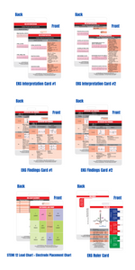 EKG Vertical Badge 6 Card Set w/ Bonus Cheat Sheets!