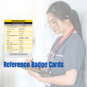 Nurse Nation 30 Vertical Badge Reference Cards Set - Nursing, Lab Values, EKG, Vitals, and More! (Bonus Cheat Sheets)