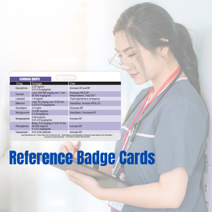 Cardiac Drips Reference Horizontal Badge Card