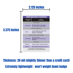 Common Medications by Classification Reference Vertical Badge Cards