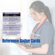 Load image into Gallery viewer, Common Medications by Classification Reference Vertical Badge Cards
