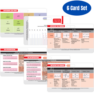 EKG Horizontal Badge 6 Card Set w/ Bonus Cheat Sheets!
