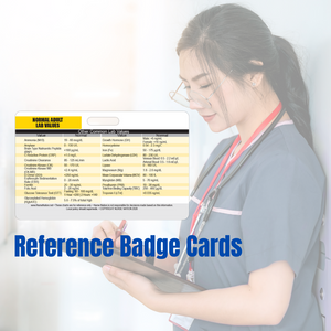 Lab Values Horizontal Plastic Badge Cards - Set of 2 Cards